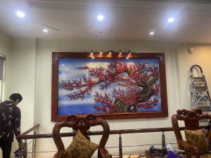 Tranh Đá Quý Xếp Nổi 3D - Lão Đào Trường Thọ Vip